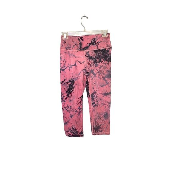 Yelete Active Pink Tye Die Cropped Athletic Leggings Pants Women’s Size Small. - Picture 2 of 6